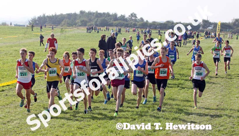 Start of the under-17s, Sherman Cup, Hedley Farm, Tanfield,  County Durham.